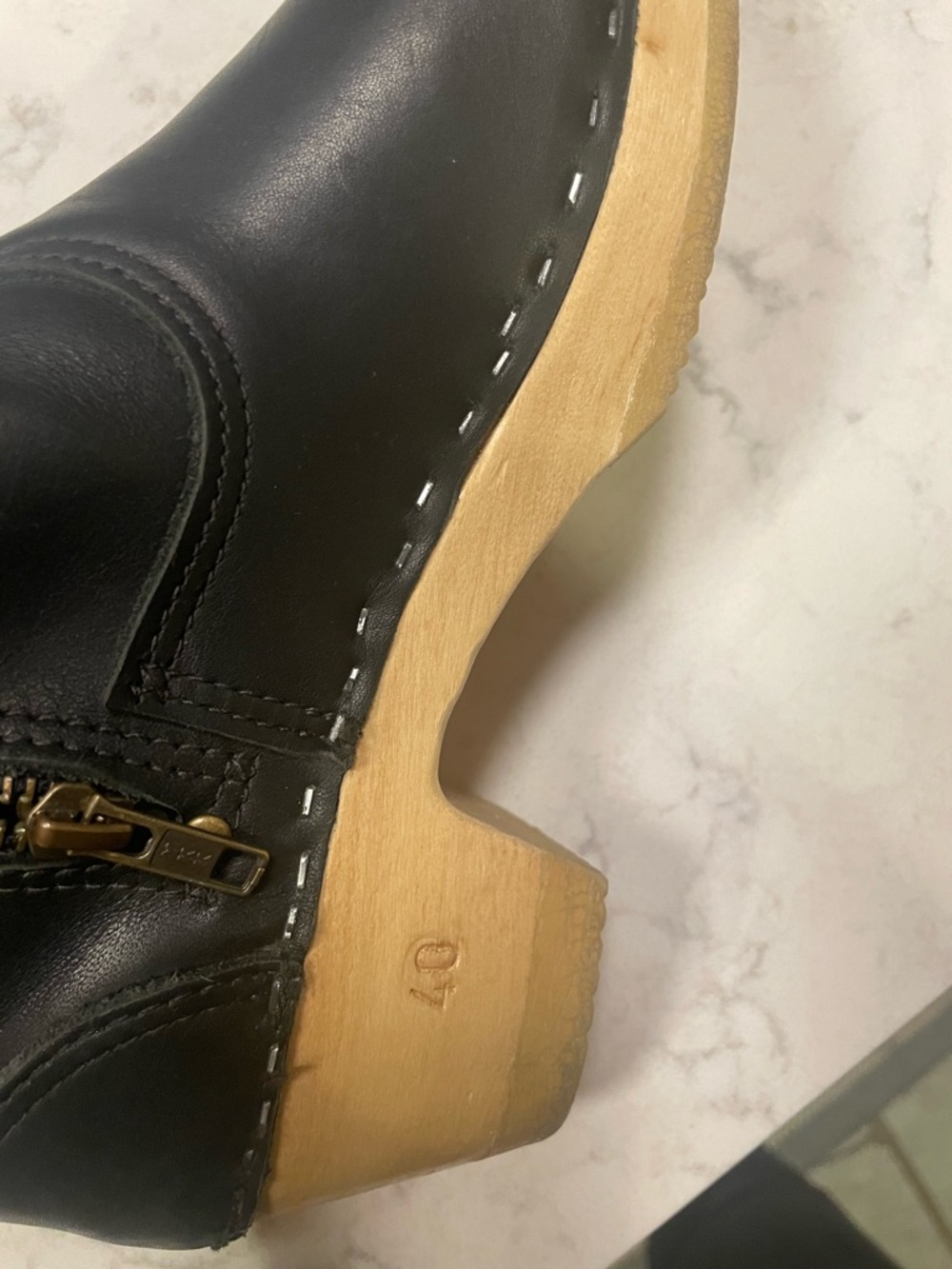 No 6 Black Leather Clog Buckle Boot - Size 40 - Picture 15 of 16